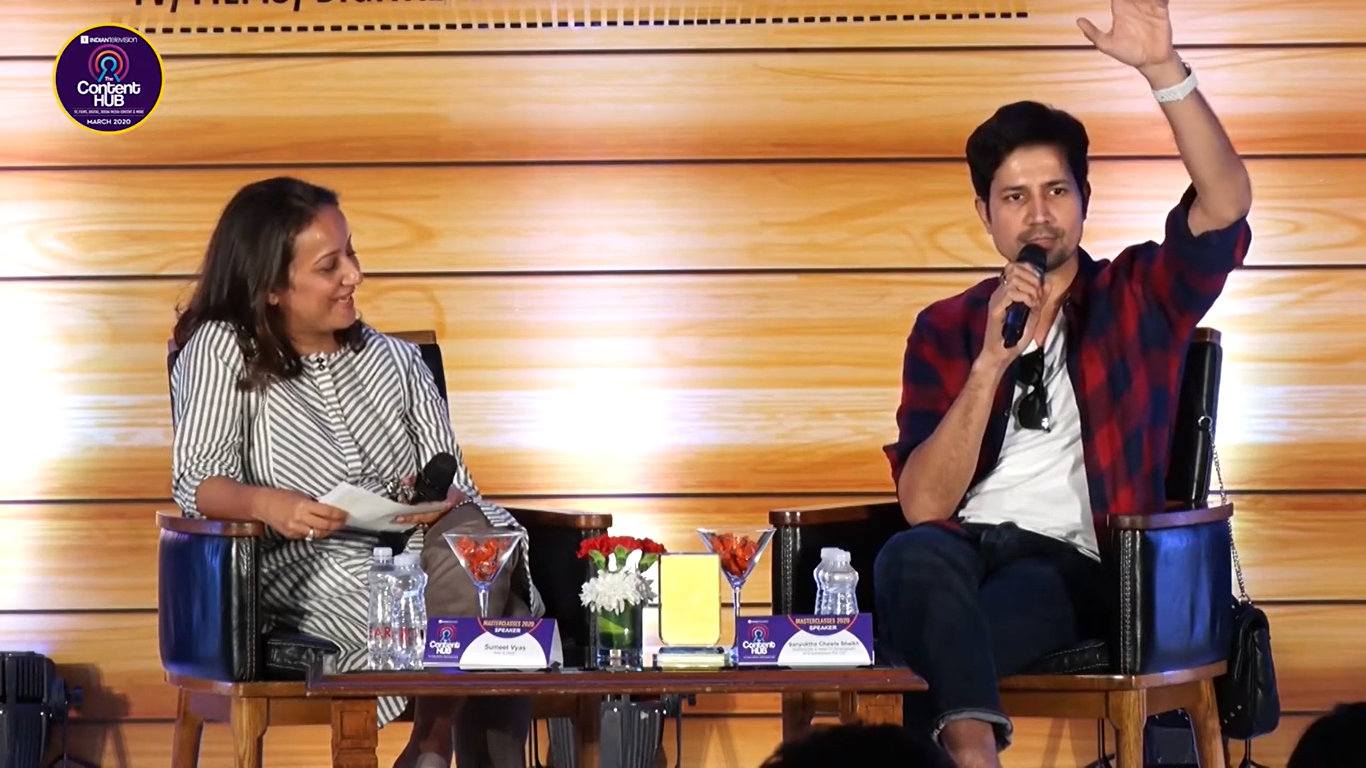 Sumeet Vyas narrates a scene from Love Per Square Foot, the netflix original co-written by him